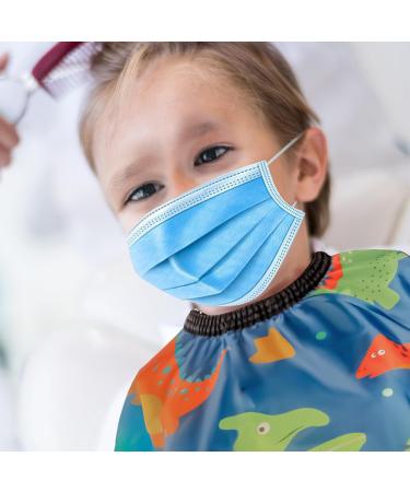 Kids Haircut Cape & Neck Duster Brush Set | Adjustable Blue Dinosaur Barber Cape for Kids - Buy Online on SooperMarket.com