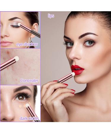 Set of 3 Makeup Brushes: Eye Shadow, Concealer, Lip, Smudge Brush with Tubes - Portable Artificial Fiber Lip Gloss Applicator Wands - Buy Online on SooperMarket.com