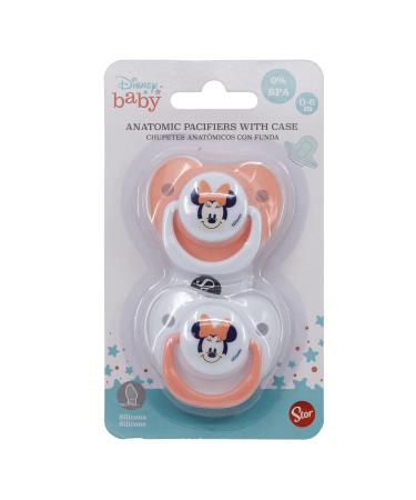 Set of 2 pacifiers with anatomical silicone teat 0-6 months : Minnie Mouse (Disney Baby)