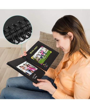 EVNEED Wedding Scrapbook Photo Album - DIY Memory Book with Accessories Kit for Anniversary, Guest Book, Xmas Gift - 80 Pages (40 Sheets) Black - 11.5 x 8.5 Inch - Buy Online on SooperMarket.com