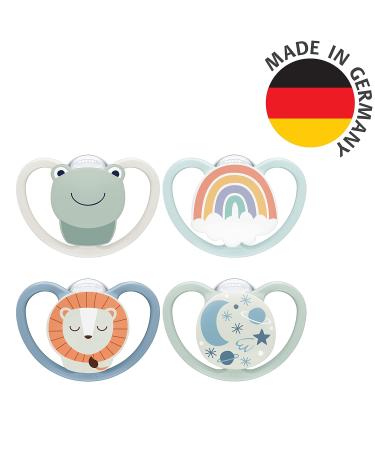 Nuk Space Day & Night Baby Casing | BPA-Free Silicone Pacifiers | 0-6 Months | Sensitive Skin | 4-Pack | Frosch & L we - International Shipping Available - Buy Online on SooperMarket.com