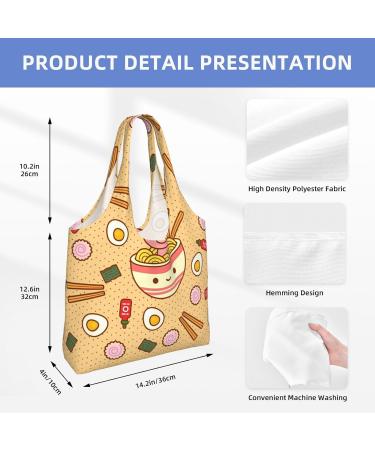 XIAOYANS Delicious Sweet Ramen Extra Large Capacity Shoulder Canvas Bag For Shopping Travel Daily Use - Buy Online on SooperMarket.com