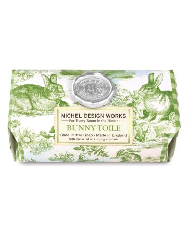 Michel Design Works Large Bath Soap Bar  Bunny Toile