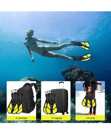 Adjustable Open Snorkeling Swim Fins - Light, Durable for Kids and Adults - Extra Small Yellow - Buy Online on SooperMarket.com