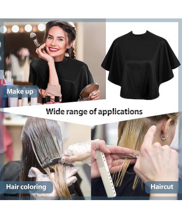 6-Piece Black Makeup Cape Set: Waterproof Comb-Out & Shaving Apron for Beauty Salon & Home Use - Buy Online on SooperMarket.com