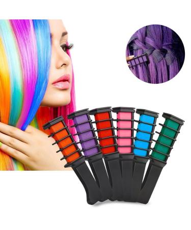 Kalolary Metallic Glitter Hair Chalk Set - Temporary Dye for All Hair Colors - Ideal for Halloween & Cosplay - 6 Colors - Buy Online on SooperMarket.com