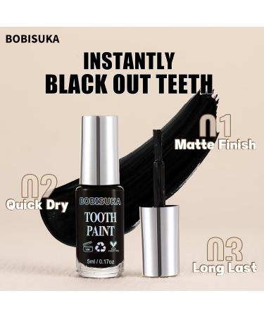 BOBISUKA Black Tooth Paint - Professional Makeup for Cosplay Halloween Theater & Special Effects | Safe Quick Dry Realistic (5 ml - Buy Online on SooperMarket.com