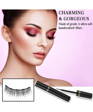 Magnetic Eyelashes and Eyeliner Kit - 12 Pairs Reusable Magnetic Lashes with Tweezers - 3D Natural Look False Eyelashes - Easy to Wear, No Glue Needed - Buy Online on SooperMarket.com