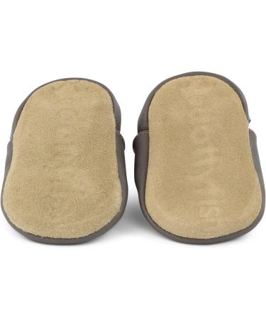 Dotty Fish Soft Leather Toddler Shoes for Boys | Non-Slip Suede Soles | Yellow Digger Design | 0-6 Months to 4-5 Years - Buy Online on SooperMarket.com