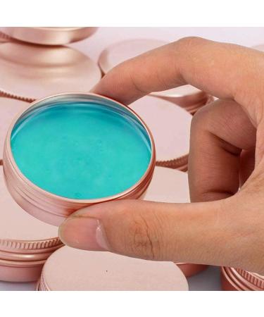 20 Pcs Rose Gold 0.5-Ounce Aluminum Tin Jars - Refillable Containers for Cosmetic, Lip Balm, Cream - 15 ml Screw Lid Round Tin Bottles - Buy Online on SooperMarket.com