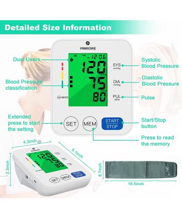PANACARE Automatic Upper Arm Blood Pressure Monitor - Accurate Digital BP Cuff Kit with Audio Reading and Heart Rate Indicator - Buy Online on SooperMarket.com
