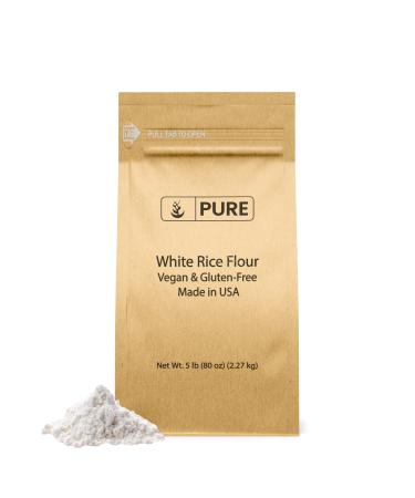 Pure Original Ingredients White Rice Flour (5 lb) Unbleached & Untreated, Flour Alternative, Vegan.