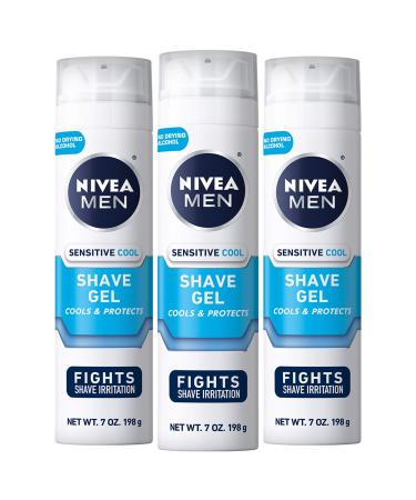 NIVEA MEN Sensitive Cooling Shave Gel with Chamomile and Seaweed Extracts, 3 Pack of 7 Oz Cans