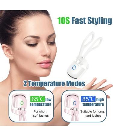 Heated Eyelash Curler - DOPI Electric Curlers with 2 Heating Modes Quick Pre-Heat Perfect Gift for Women & Girlfriend (White - Buy Online on SooperMarket.com