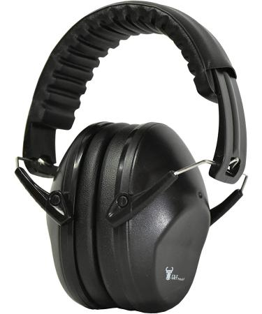 Earmuffs hearing protection with low profile passive folding design 26dB NRR and reduces up to 125dB  black Satin Black Earmuff - Buy Online on SooperMarket.com