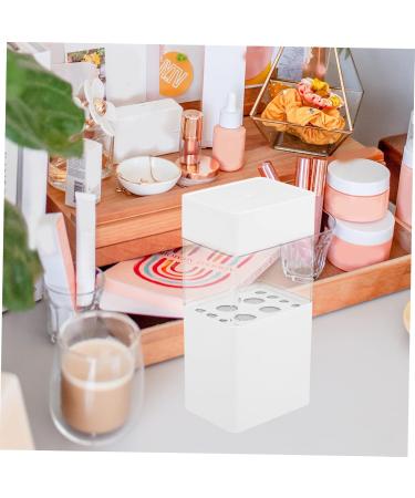 Angoily Clear Makeup Brush Holder - Travel Cosmetic Organizer with Lid for Desk & Dressing Table - Buy Online on SooperMarket.com