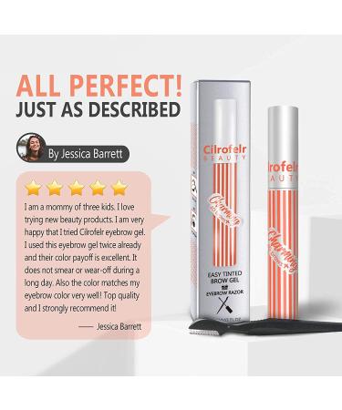 Charming 4D Tinted Eyebrow Gel in Dark Gray - Waterproof, Long Lasting, Non-Sticky, Cruelty Free & Paraben Free - Includes Spoolie Brush & Eyebrow Razor - 5.0g - Buy Online on SooperMarket.com