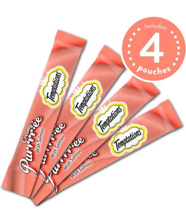 TEMPTATIONS Cat Treats Adult Creamy Puree Lickables Salmon 12g Pouches (44 Pack) - Buy Online on SooperMarket.com