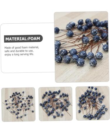 HOMSFOU 100pcs Simulation Blueberry Decoration Artificial Plants Flowers Artificial Berry Stem Embellishments for Crafting Fake Berry with Stem Fake Berry Twig Foam Christmas Small Fruit - Buy Online on SooperMarket.com