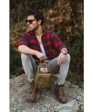 JupiterGear Tactical Military Sling Backpack - Khaki | Adjustable Strap | Outdoor Daypack Backpack - Buy Online on SooperMarket.com