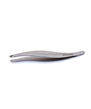 Staleks P-12 eyebrow tweezers plucking tweezers with PVC protective case total length 9.5 cm
