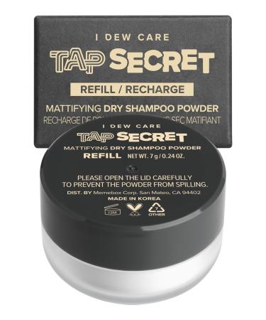I DEW CARE Dry Shampoo Powder Refill - Tap Secret | With Black Ginseng Non-aerosol Benzene-free Mattifying Root Boost No White Cast Travel Size Dry Shampoo for Teens Women and Men