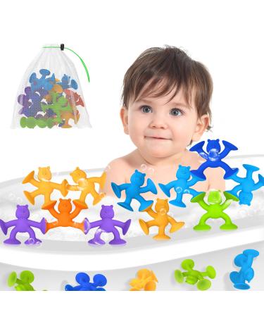 Suction cup toy children cute bear bath tub toys Montessori toys from 2 years silicone bathing toy baby from 1 2 3 years travel toy sensors for 4-8 years (12)