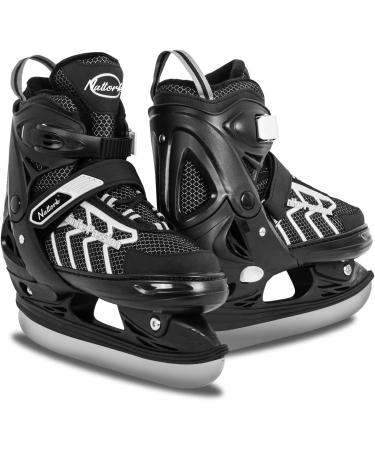 Nattork Adjustable Kids Ice Skate Shoes for Boys, Soft Padding and Reinforced Ankle Support Ice Skate for Men, Fun to Skate! Grey M(1Y-3Y)
