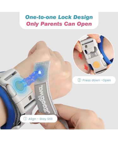 Zooawa Toddler Leash - Anti Lost Wrist Link with Magnetic Lock - Reflective Safety Walking Harness for 2-4 Years Old - Blue - Buy Online on SooperMarket.com