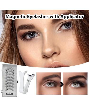 Generic Magnetic False Eyelashes - 2 Pair 3D Eyelashes with Applicator False Lashes Kit Natural Look Reusable Lashes with Applicator 3D Artificial Eyelashes for Women - Buy Online on SooperMarket.com