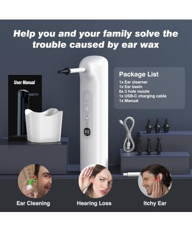 HassoKon Electric Ear Wax Removal Kit - 4 Modes, 6 Tips, Efficient Ear Cleaning for Adults & Kids - Buy Online on SooperMarket.com