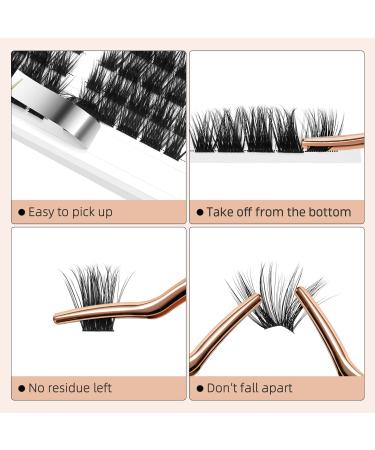 14 Pairs D Curl Cluster Lashes - 140 PCS DIY Individual Wisps, Reusable Segments for Professional Makeup - Devil 05-D - Buy Online on SooperMarket.com