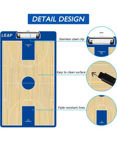 LEAP Coach Board Clipboard Premium Tactical Double-Sided Coach Marker Board with Full & Half Court Dry Erase Marker Board for Basketball Baseball Football Soccer Hockey Lacrosse & Volleyball Coahces Basketball Clipboard - Buy Online on SooperMarket.com