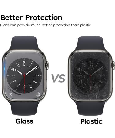 Mowei 3-Pack Apple Watch Series 8/7 Screen Protector 45mm - Premium 9H Tempered Glass, Full Coverage, Bubble-Free, Waterproof - Infinite HD Shield for Apple Watch 7/8 45mm - Buy Online on SooperMarket.com