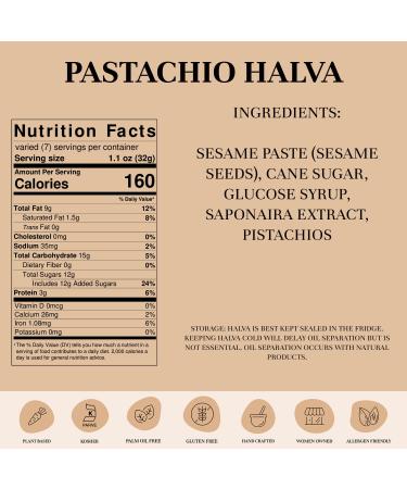Seed + Mill - Halva - Pistachio - Vegan  Kosher  & Gluten Free - Enjoy this soft  fudgelike candy made out of sesame paste and dark chocolate. Great for snacking or as a dessert - 8 oz Pistachio 8 Ounce (Pack of 1) - Buy Online on SooperMarket.com