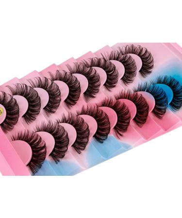 Dramatic D-Curly Mink False Eyelashes - 8 Pairs of Natural Fluffy Fake Lashes (025) - Buy Online on SooperMarket.com
