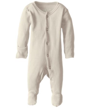 L'Ovedbaby Girls' Organic Baby Snap Footie 6-9 Months Buttercream