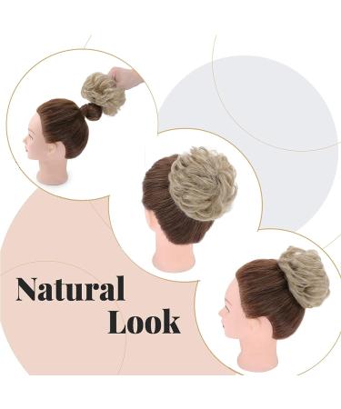 Synthetic Hair Bun Extension 45g - Ash Blonde Messy Hair Scrunchie for Women - Buy Online on SooperMarket.com