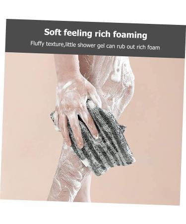 Silicone Body Brush Bath Towel Set - 2Pcs Pull Back Strip Scrubber for Adults | 100x25cm - Buy Online on SooperMarket.com