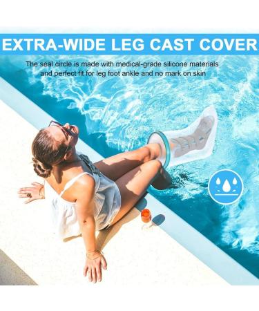 Besuso 1 Piece Waterproof Leg Cast Cover for Shower Adult Reusable Shower Boot Cover for Leg Foot Ankle - Buy Online on SooperMarket.com
