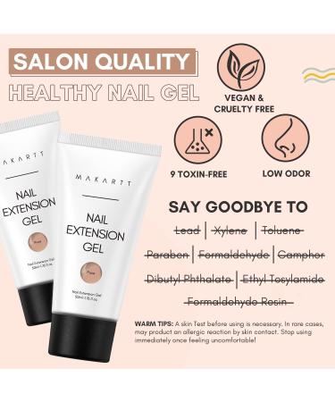 Makartt Poly Nail Gel 50ML Nude Nature Puce Nail Extension Gel Builder Nail Gel Trendy Nail Art Design Nail Extension Gel Salon Nail Easy DIY - Buy Online on SooperMarket.com