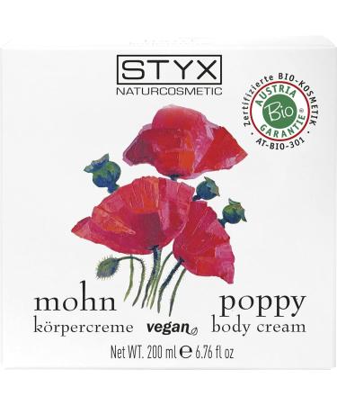 STYX Poppy Body Cream 200ml - Nourishing Moisturizer for Soft Skin | International Shipping - Buy Online on SooperMarket.com