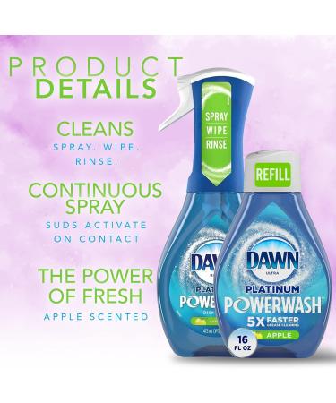 Buy Dawn Powerwash Spray Platinum Dish Soap - Apple Scent & Refill + 6 Scrub Sponges for Effortless Cleaning | International Shipping Available - Buy Online on SooperMarket.com