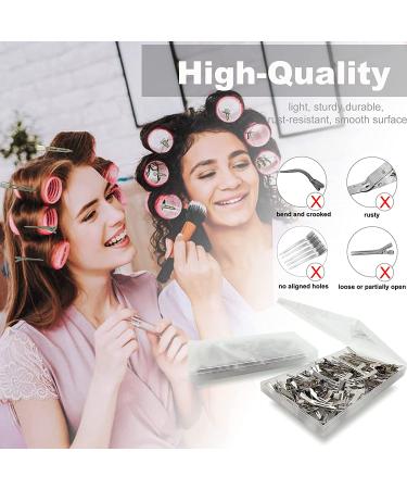 60Pcs Silver Metal Duck Bill Hair Clips for Women - Styling Sectioning, Pin Curl, Alligator Roller Clip Set with Case - Buy Online on SooperMarket.com