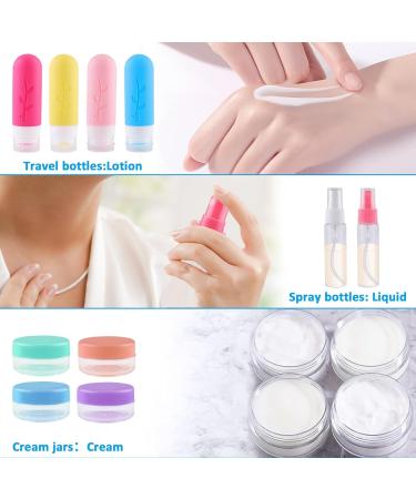 Vexillic 16-Piece Silicone Travel Bottles Set - 90ml BPA-Free Bottles for Shampoo Cream & Shower Gel - Perfect for International Travel - Buy Online on SooperMarket.com