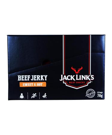 Jack Link's Beef Jerky Sweet & Hot - 12 Pack | High Protein Snack - Juicy & Spicy | Ideal for On-the-Go - International Shipping Available - Buy Online on SooperMarket.com