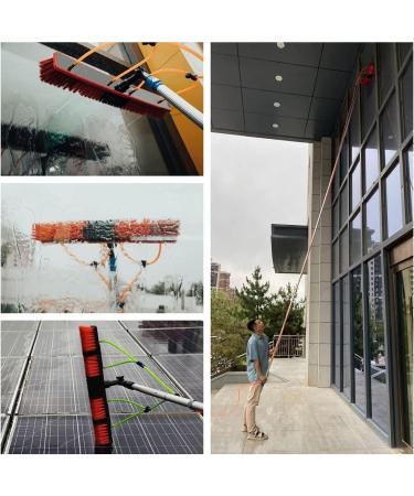 photovoltaic cleaner Window Cleaning Pole Window Cleaning Water-Fed Pole 30Ft Extendable Telesbrush Squeegee Attachment Window Professional Washer Kit 55cm Brush Head 6M/21FT - Buy Online on SooperMarket.com