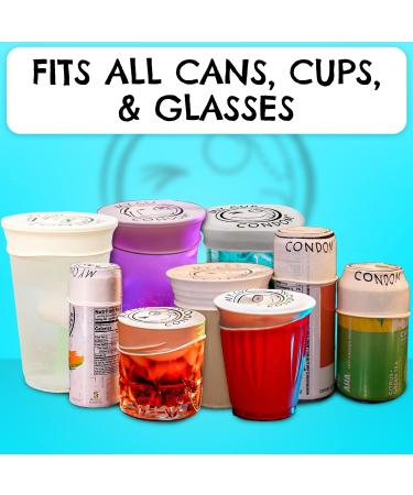 Drink Protection Cap (12 Pack) - Spiking Prevention Cup Covers - Individually Wrapped Reusable Latex with Straw Hole - Fits All Cup Sizes - 12 Count - Buy Online on SooperMarket.com