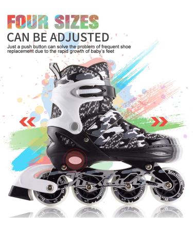 Kuxuan Adjustable Inline Skates for Kids with Light Up Wheels - Camo Roller Blades for Boys and Girls - Size Kids 3-6 US - Buy Online on SooperMarket.com