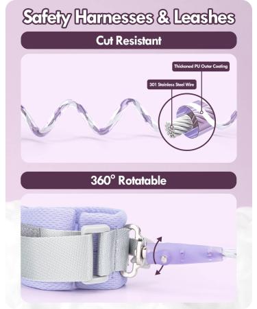 LilKisThk Child Leash Backpack 2 Pack - Toddler Safety Harness with Key Lock - Baby Anti Lost Wrist Links - Blue+Purple - Buy Online on SooperMarket.com